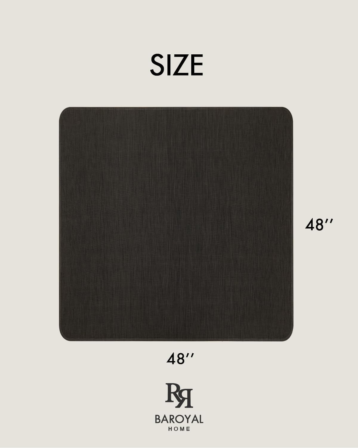 Baroyal Office Chair Mat for Hardwood Floor, Anti-Slip PVC, 48 x 48 Inch - Image 2