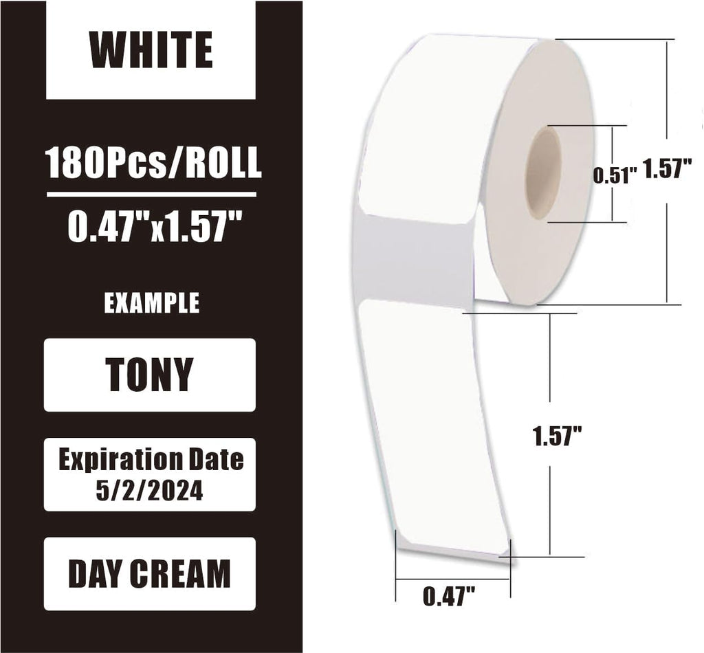 D30 Label Tape, 540 Labels 12x40mm White Thermal Label Paper for Phomemo D30 Labels Tape Printer Maker Tapes Refill Replacement for Print Master Refill 12mm x 40mm (0.47 x 1.57 Inch) 3 Rolls White - Image 5