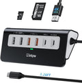 USB C Hub 9-in-1, 28° Ergonomic Aluminum Hub, 10Gbps, HDMI 4K@60Hz by intpw