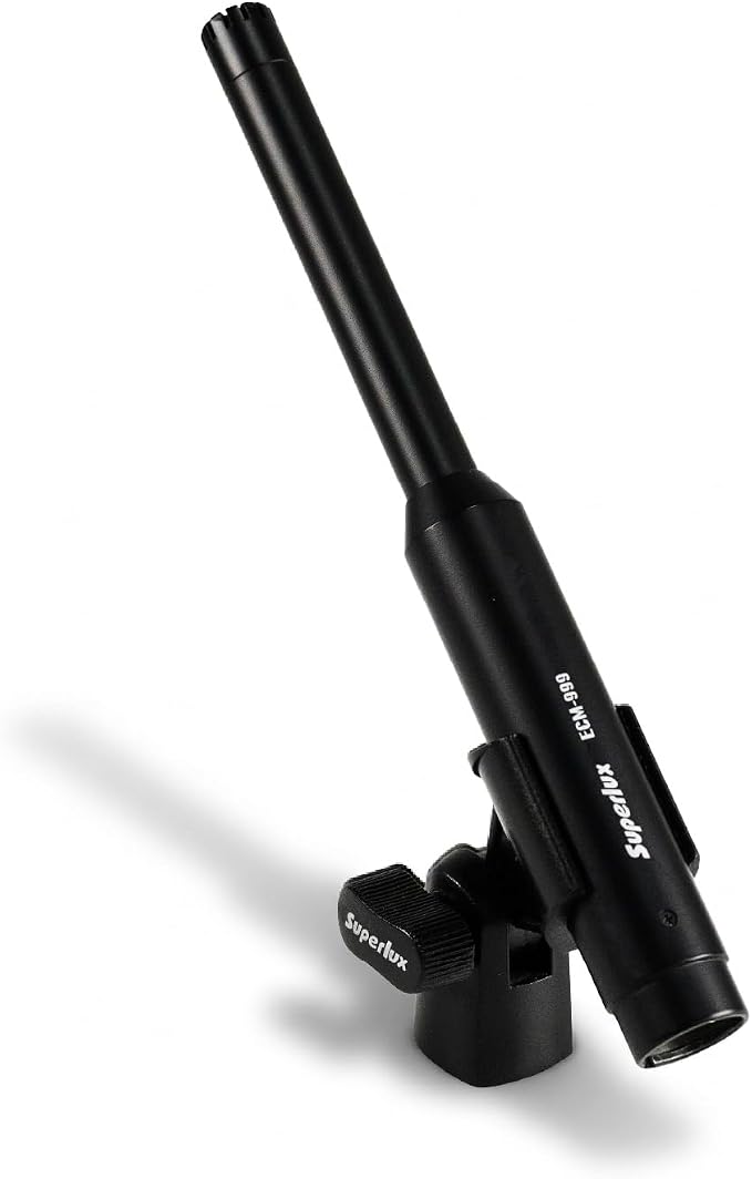 Superlux ECM999 Omnidirectional XLR Measurement Microphone, 20Hz–20kHz | For engineers and home-theater users calibrating rooms or testing speakers; flat 20Hz–20kHz response and 132dB SPL handling. by Superlux