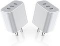 iPhone 16/17 Charger Block,USB C Charger [2 Pack] 35W 3-Port Wall Cube Fast Type C Charging Block PD Power Adapter for iPhone 17/17 Pro Max/16/16Pro/15/15Pro/14 Pro Max/13/12/11, iPad,Galaxy,Pixel 4/3 by Unknown