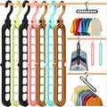 Magic Space Saving Hangers,7 Pack Multi-Functional Closet Organizers | 9-Hole Cascading Hanger, College Dorm Room Essentials for Guy, Heavy Duty Wardrobe Clothes Drying Rack for Shirt Multi Color by HEYHOUSE