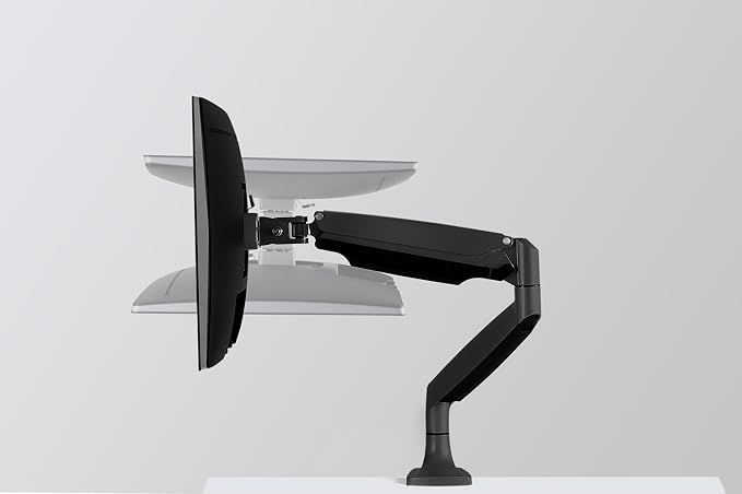 Mount-It! Single Monitor Arm Desk Mount with Gas Spring, Height Adjustable Monitor Stand for 13–32 Inch Screens up to 20 lbs, VESA 75x75 & 100x100, C-Clamp & Grommet, Sit-Stand Desk Compatible - Image 4