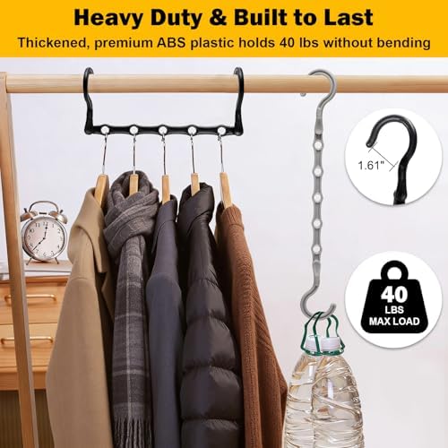 12 Pack College Dorm Room Essentials for Girls Guys, Closet Organizers | Closet Organizers and Storag, Stronger Space Saving Hangers Clothes Hanger, 5 Holes, Magic Home Organization - Image 5