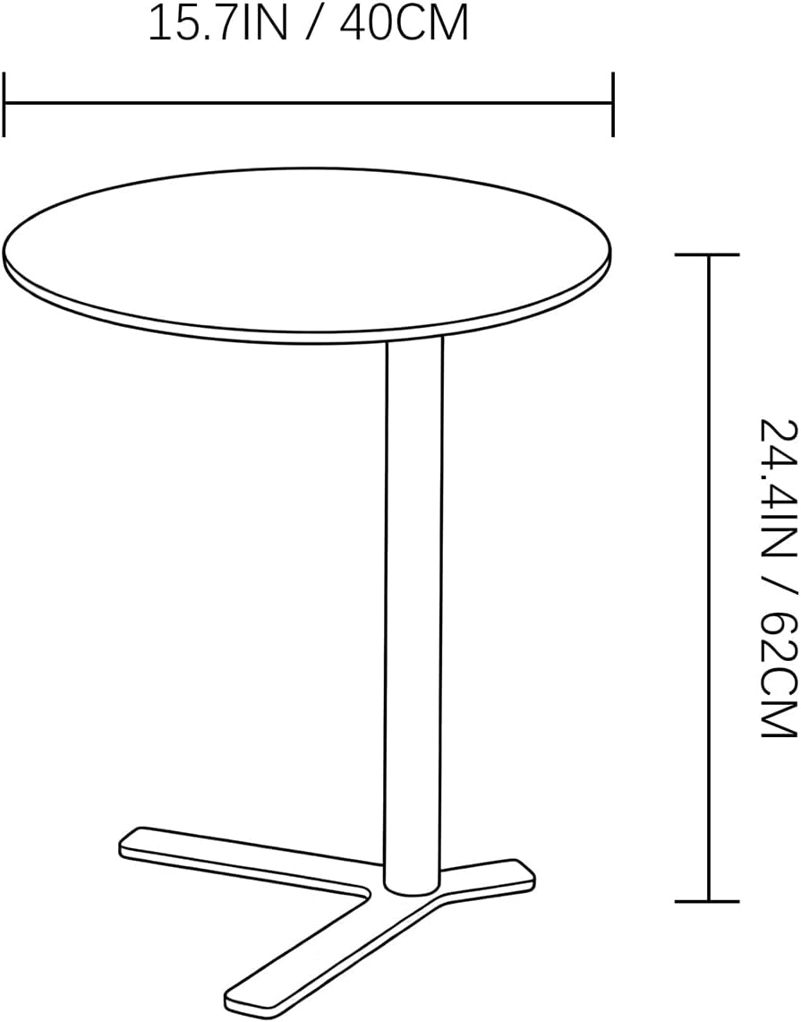 C Shaped End Table Small Round Side Table Living Room, Metal Coffee Table - Image 2