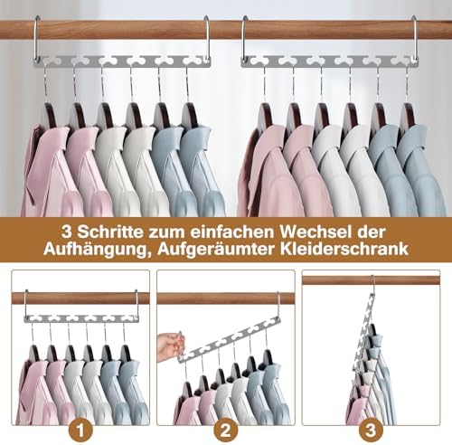 Space Saving Hangers for Clothes 12 Pack, Sturdy Metal Hangers Wardrobe Organizer, Magic Cascading Hanger, Closet Space Saver Closet Organizers and Storage - Image 3