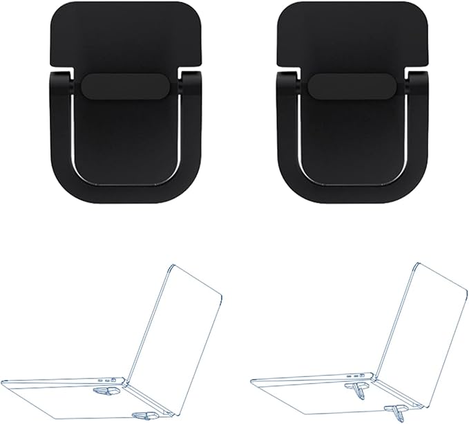 2pcs Keyboard Stands, Mini Laptop Stand for Desk, Portable Laptop Stand Compatible with MacBook Air Pro, Dell XPS, Lenovo, HP More. (Black) - Image 4