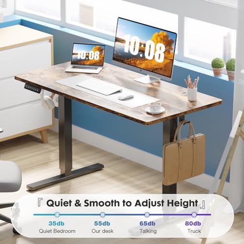 DUMOS 41 Inch Electric Standing Desk, Memory Adjustable Home Office Desk - Image 5