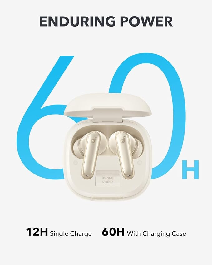 Soundcore P40i by Anker Noise Cancelling Earbuds with Adaptive ANC | Heavy Bass, 60H Playtime, 2-in-1 Case and Phone Stand, IPX5, Wireless Charging, Bluetooth 5.3 - Image 4