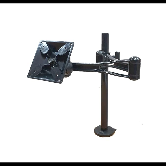 Height Adjustable Double Swivel Monitor Desk Mount Stand for Single Monitor up to 27 inches - VESA Mount Compatible - Image 9