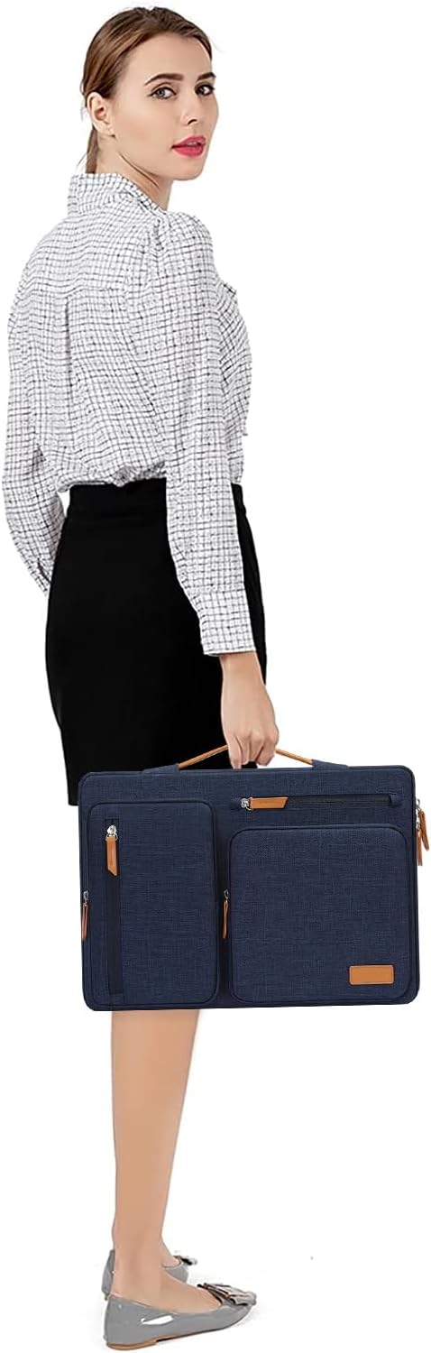 MOSISO 360 Protective Laptop Case 14 inch, 14 inch Laptop Sleeve | Compatible with HP Lenovo Dell ASUS Acer,HP Stream,Dell Latitude, Side Open Carrying Case with 4 Zipper Pockets, Navy Blue - Image 6