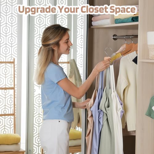 3 Pack Tank Top Hangers, Premium Bra Hanger for Closet Organizer | 2026 Upgraded Design, 360° Rotating & Foldable, Space Saving Wooden Hanger for Tank Tops, Bras, Belts and More (Natural) - Image 6