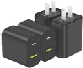 4 Pack USB C Charger Block, Dual Port Type C Wall Charger Fast Charging | 20W Power Adapter Cube for iPhone 14/14 Pro/14 Pro Max/14 Plus/13/12/11, XS/XR/X, iPad, Samsung, More by DENGWENQIANG