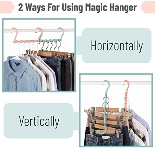 Mr. Pen- Space Saving Hangers, 8 pcs, 360° Rotating Hooks | Magic Cascading Hanger Organizer with 5 Enclosed Slots, Closet Organizers and Storage for Clothes - Image 4