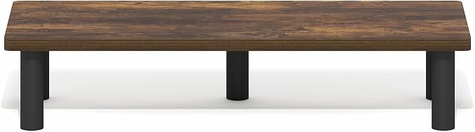 Furinno Turn-N-Tube Monitor Stand Riser, 23.6" Wide Rectangle Monitor Riser, Laptop Stand for Desk, Office Desk Accessories, Desktop Organizers and Accessories, Toolless Assembly, Amber Pine - Image 4