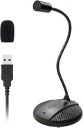 Gooseneck USB Microphone for PC - Plug & Play Computer Mic With Mute Button - Condenser Gaming Microphone - Omnidirectional USB by Goodscious