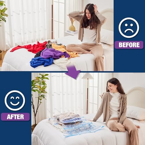 XXL Jumbo Vacuum Seal Storage Bags Extra Large for Clothing Bedding | 47''X35'', Airtight Triple Seal, Save 80% Space, Hand Pump, Work with Vacuum, Double Zip, Reusable, Easy to Use, 6 pack - Image 5