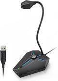 CMTECK USB Computer Microphone, Plug & Play, RGB Light for PC, Laptop | One-touch mute with LED indicator, noise-cancelling, 360° adjustable extra-long gooseneck desktop Mic. Works with Windows/Mac by CMTECK