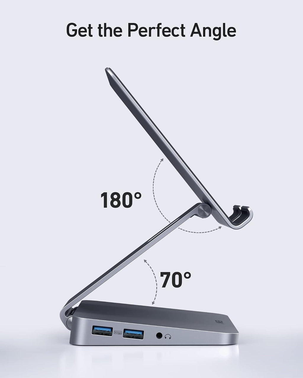Anker USB C Hub for iPad, 551 USB-C Hub (8-in-1), with Foldable Tablet Stand, iPad Pro Dock, 4K HDMI, 2 USB-A Data Ports, for iPad Pro 5th Gen/iPad Air 5th Gen/iPad mini 6th and Later (Silver) - Image 7