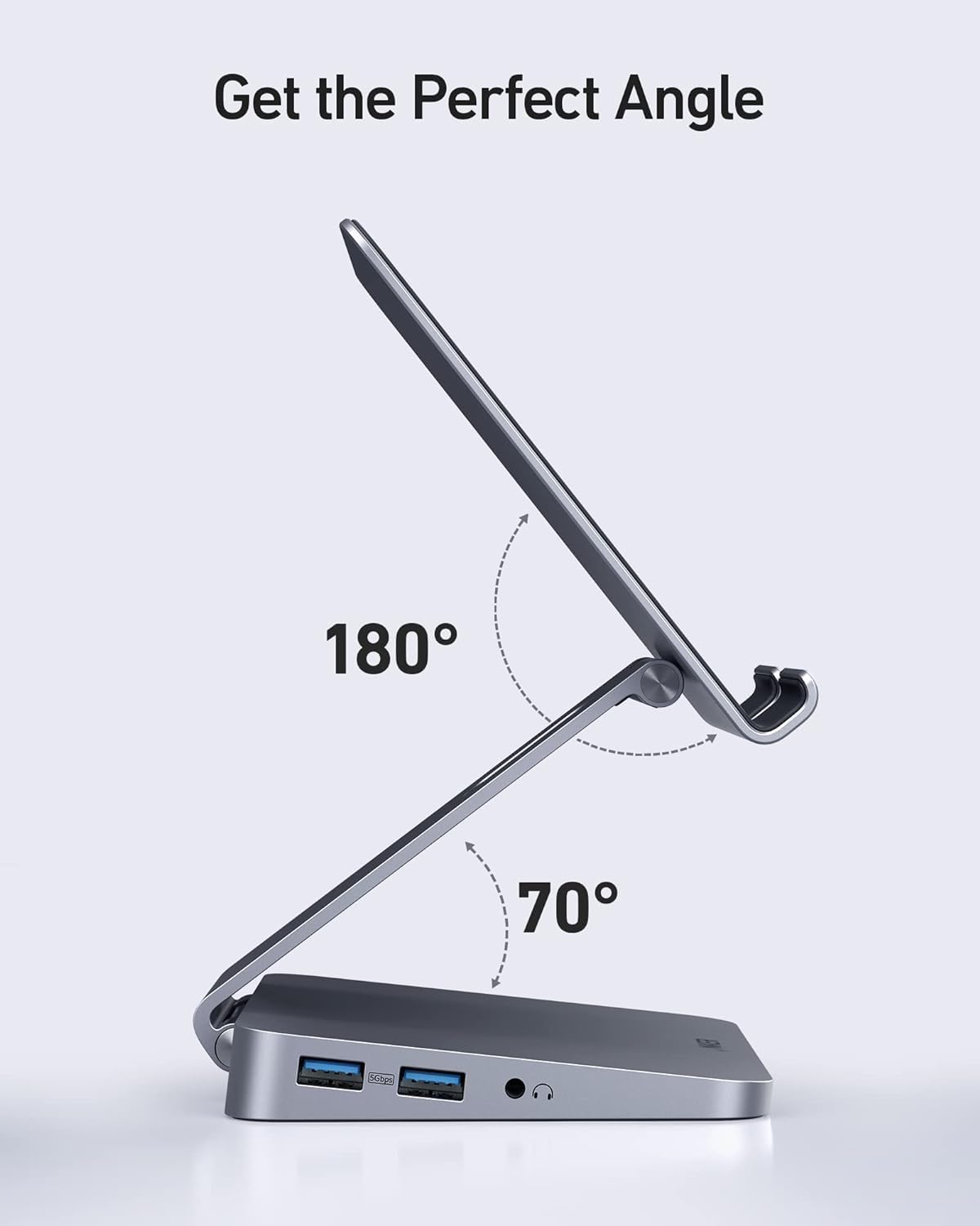 Anker USB C Hub for iPad, 551 USB-C Hub (8-in-1), with Foldable Tablet Stand, iPad Pro Dock, 4K HDMI, 2 USB-A Data Ports, for iPad Pro 5th Gen/iPad Air 5th Gen/iPad mini 6th and Later (Silver) - Image 7