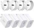 Dual Port USB C Charger Block Fast Charging with 6FT Fast Charging Cable for iPhone 17/16/15 by Unknown