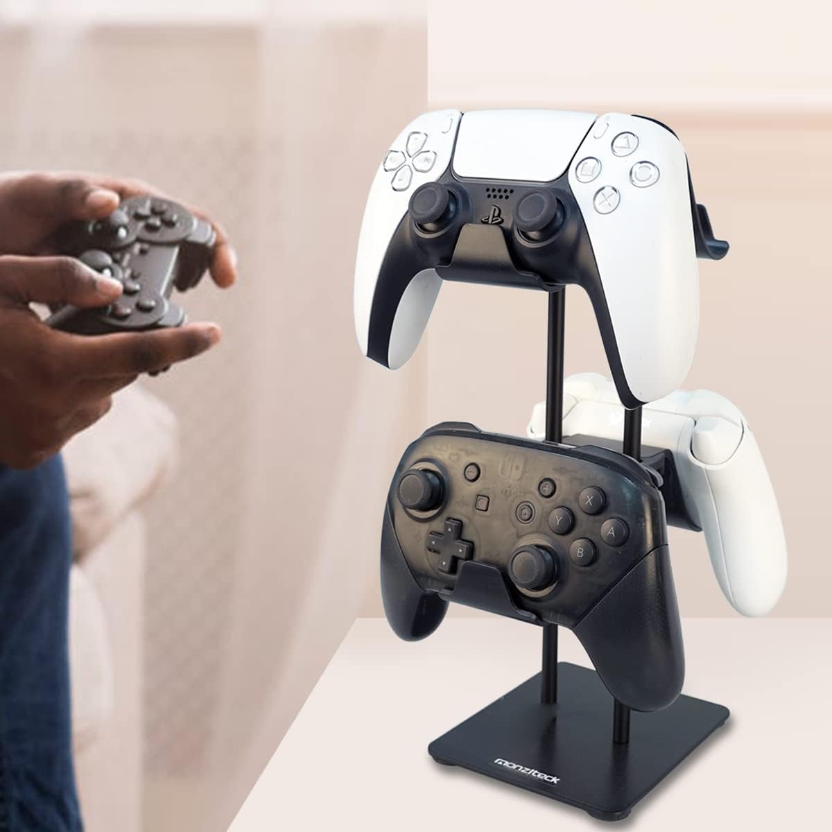 Monzlteck Desktop Controller Holder for PS4/PS5/Xbox ONE/Switch Pro/Headset, Controller Organizer,Gaming Accessories - Image 6