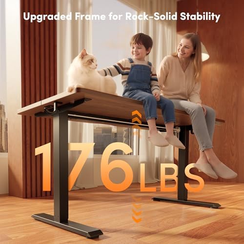 FEZIBO Standing Desk 48 × 24 Inch Electric Height Adjustable, Black Walnut - Image 4