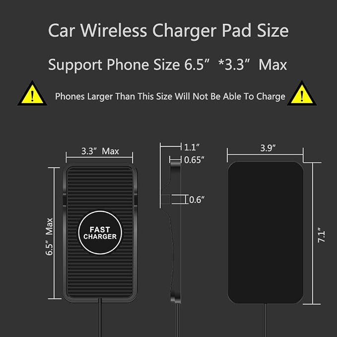 Wireless Charger Car Charging Pad Non-slip 15W 10W 7.5W Fast Charger Mount Adapter for iPhone 13 12 Pro Max 11 8 Plus X XR Xs LG G8 Samsung Note 20 10 Galaxy S10 S20 S21 S22 S23 S24 S25 Android Phones - Image 5
