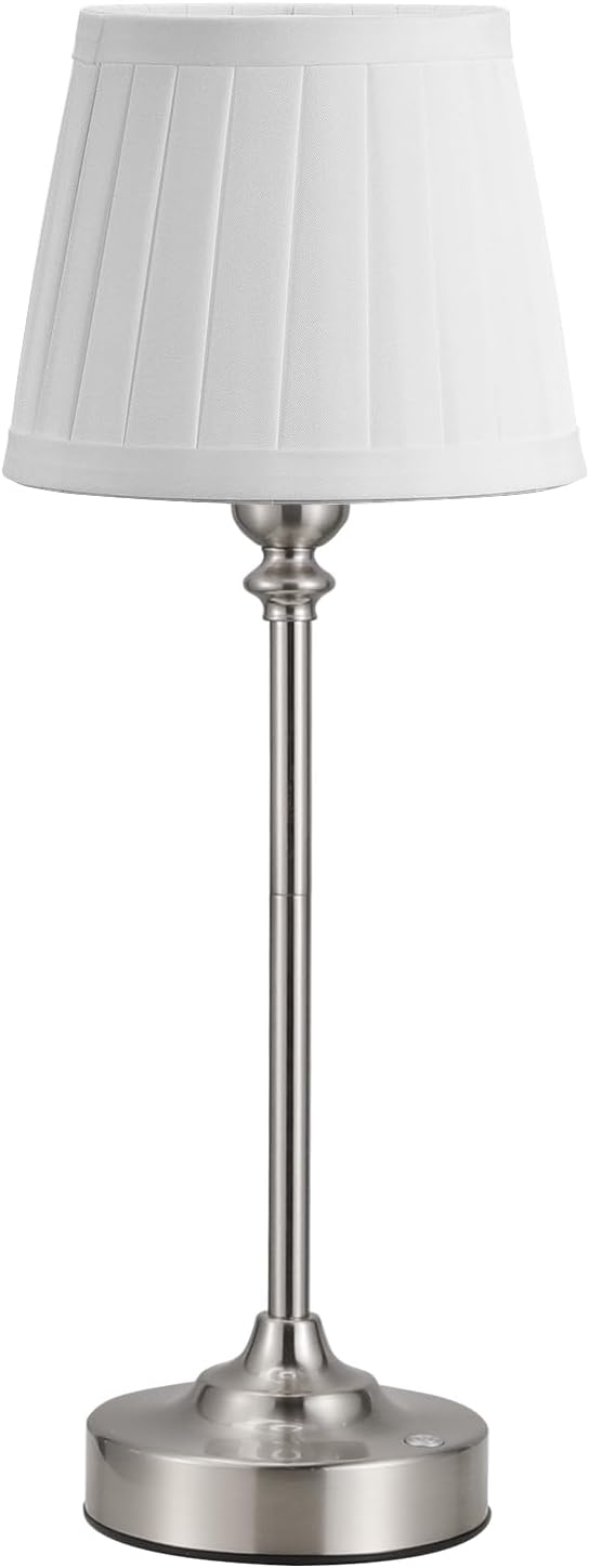 Kakanuo Cordless Table Lamp Rechargeable Silver - 1 Pack 4000mAH Battery Operated Lamp for Decor, 3000K Stepless Dimming Touch Control Wireless Lamp for Bedroom, Dining Table, Counter, Living Room by KakanuoLightings