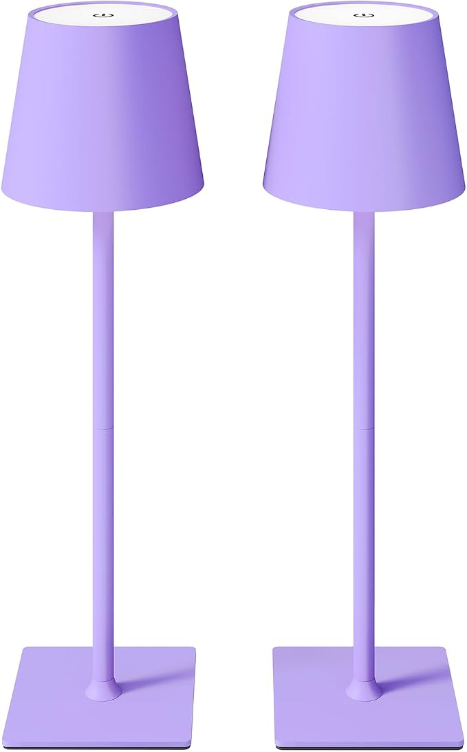 CHLORANTHUS 2 Pack Cordless Table Lamps, 3 Colors Stepless Dimming, 5000mAh Rechargeable Battery LED Desk Lamp for Bedroom/Couple Dinner/Desk/Cafe/Dining Room/Terrace by CHLORANTHUS