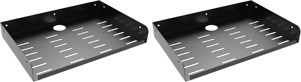 Metal Floating Wall Mounted Shelf Bracket for AV, TV Accessories, WiFi Router, TV Box, Cable Boxes, DVD Player, Games Consoles or Other Small Projectors (12 inches Width) (Pack of 2) by JINGCHENGMEI