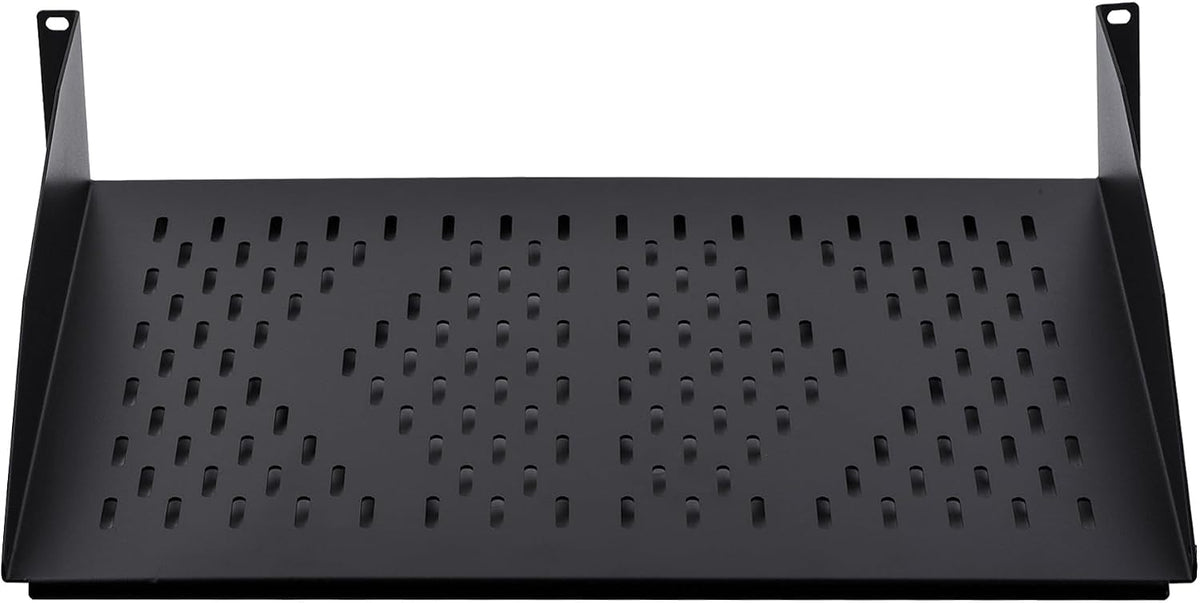2U Cantilever Universal Rack Shelf - 14in Deep – Rackmount Shelf for 19’’ AV/Network Equipment Racks – 55lbs Capacity - 2 Pack - Image 4