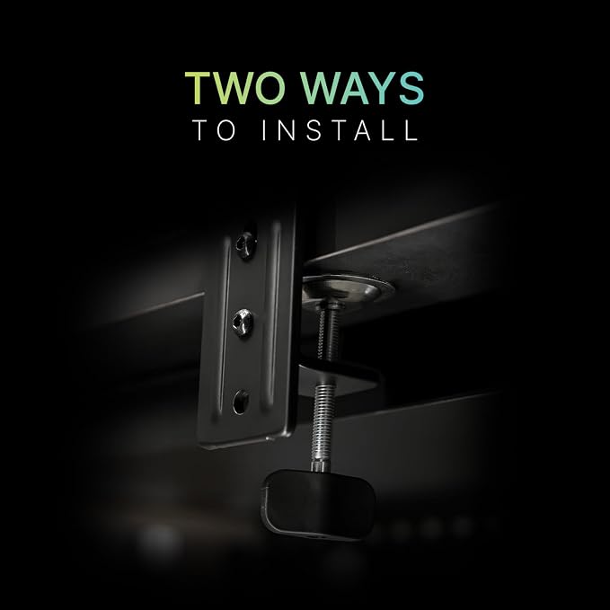 MSI MAG MT101DG - Gas Spring Dual Monitor Stand Arm, Supports 17-32" and 22 lbs, VESA Compatible, Adjustable Gas Spring Mount, Clamp & Grommet, Quick Release Plate – Black - Image 6