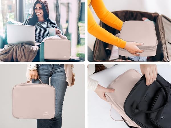 MATEIN Travel Cord Organizer for Women, Large Tech Storage Bag, Soft Pink | Water Resistant, Electronic Accessories Case with Handle, for Cord, Cables, Cellphone, Tablet (Up to 12.9inch), Powerbank - Image 8