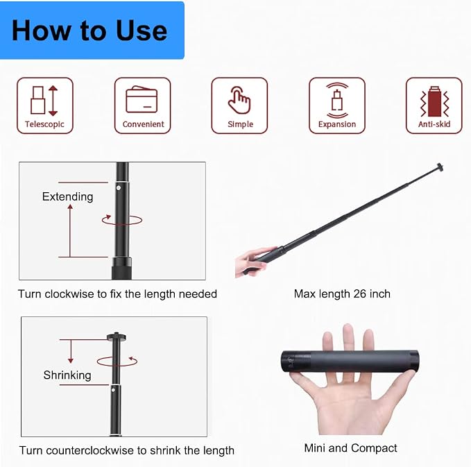 JCWINY 30" Tall Webcam Stand Tripod Extendable Desktop Tabletop Webcam Tripod Web camera Mount Aluminum Desk Tripods Stand for Logitech Brio Webcams C925e C922x C930e C922 C930 C920 C615 iPhone Camera - Image 6