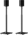 ELIVED Speaker Stands Pair for Sonos Era 100 and Sonos One, One SL, Play:1 | 35"- 43.4" Height Adjustable Speaker Stand for Surround Sound, Cable Management, Tempered Glass Base, 11 LBS Loading by ELIVED