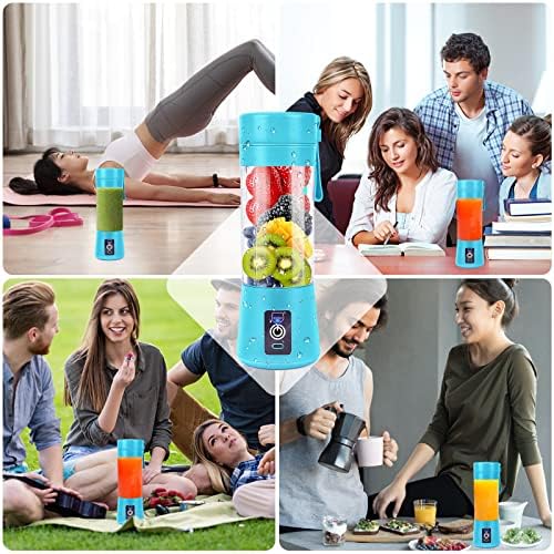 Portable Blender, Personal Mini Juice Blender with Six Blades in 3D(Blue) - Image 6