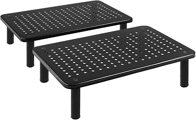FURWOO 2 Pack Laptop Stand Desk Monitor Stand for Computer Printer Notebook 3 Height Adjustable Laptop Riser for Office Home School Black - Image 7
