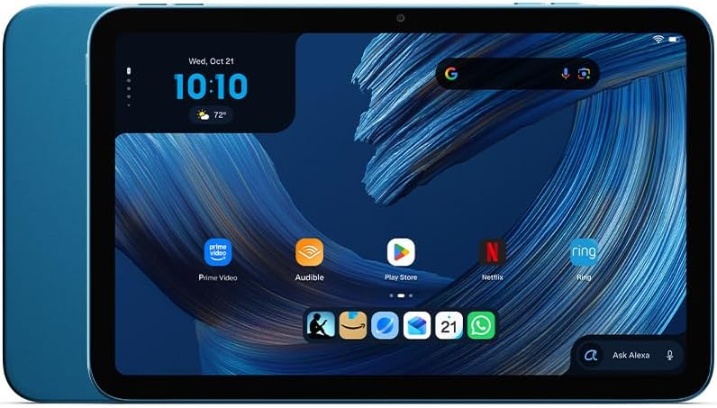 Amazon Alexa Tablet 8 (all-new), 4GB RAM, 128GB, 8.7″ compact tablet with vivid display, All-day battery, with Google Play, Designed for Alexa+, Teal - Image 2