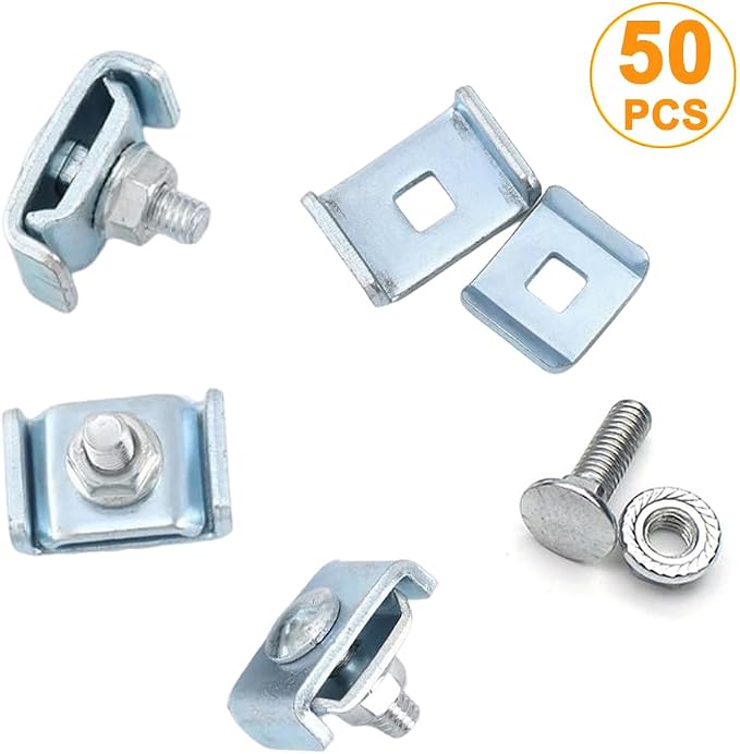 50 Pack Wire Mesh Cable Tray Coupler Kit, Steel Bracket Hardware Components for Cable Management, End-to-End Splice Connector Reinforced Joint Clamp Fit 4mm - 6mm Dia. Basket Cable - Image 5