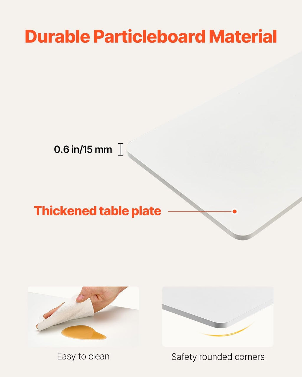 VEVOR Overbed Table, Mobile Bed Side Table with 4 Hidden Wheels, Height Adjustable Rolling Laptop Desk with Cup Holder, Portable Particleboard Over Bed Desk for Home, Office, Study, White - Image 7