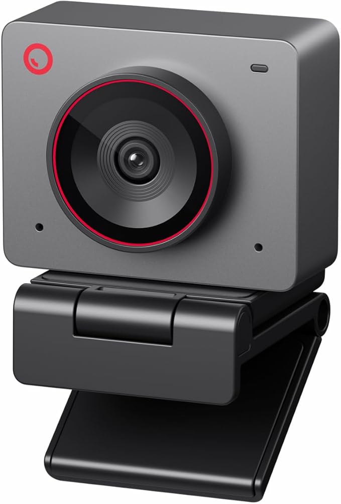 OBSBOT Meet 2-4K Webcam for PC with 1/2" Sensor, AI Framing & Autofocus | Beauty Mode, Lightweight, Gesture Control, HDR, Dual Microphone, 60 FPS, Web Cam for Streaming, Meeting, Gaming. (Space Grey) by OBSBOT