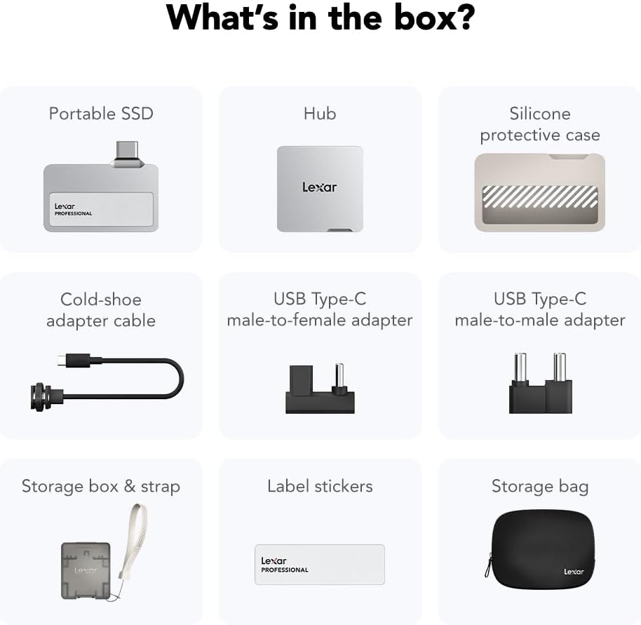 Lexar 1TB Go Portable SSD w/Hub, 1050MB/s Read, USB 3.2 Gen2, Ultracompact - Image 9