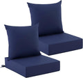 Outdoor Cushions for Patio Furniture, Outdoor Seat Cushion Set 24 x 24 x 5.75 in, Waterproof & Fade Resistant Outdoor Chair Cushions, Patio Cushion with Removable Cover, Set of 2, Navy Blue by Zonamat