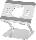 Aoviho Laptop Stand for Desk – Adjustable Aluminum Laptop Riser with Unique Cat-Shaped Cooling Vent, Portable Desk Gift & Decor, Compatible with MacBook Air Pro, Dell, HP, Lenovo (10"-17.3"), Silver by Aoviho