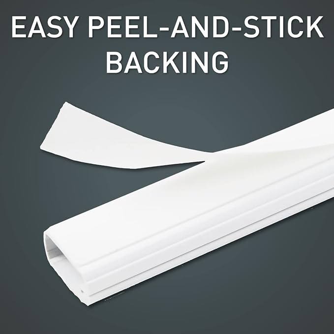 Legrand Wiremold C310 Cordmate III 10 Foot 11 Piece Cord Cover Kit, Organizer for Wall, Holds Up to 5 Cords or Cables, 45"L x 1.5"W, White (1 Pack) | Cord Hider, On Wall, Self Adhesive, Hide up to 5 Cords, Cut to Size, Customizable, Cable Concealer, Pa... - Image 4