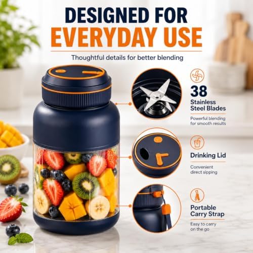 Portable Rechargeable Electric Juicer Cup with 38 Blades - Image 4