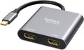 Selore&S-Global USB C to Dual HDMI Adapter 4K @60hz, Type C to HDMI Converter for MacBook Pro Air 2020/2019/2018,LenovoYoga 920/Thinkpad T480,Dell XPS 13/15/17,etc by Selore&S-Global