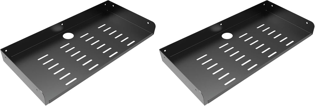 Metal Floating Wall Mounted Shelf Bracket for AV, TV Accessories, WiFi Router, TV Box, Cable Boxes, DVD Player, Games Consoles or Other Small Projectors (16.6 inches Width) (Pack of 2) by JINGCHENGMEI