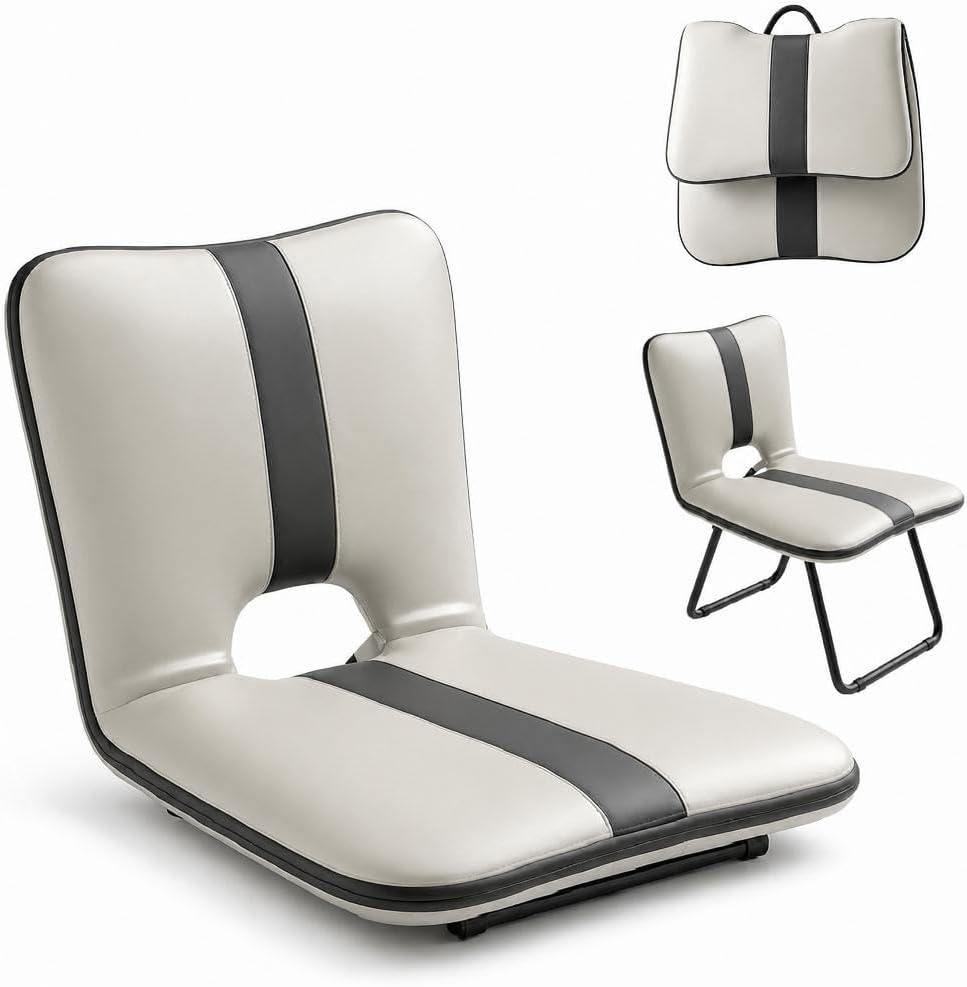 IDEALHOUSE Folding Floor Chair with Back Support and Carry Handle - Image 8